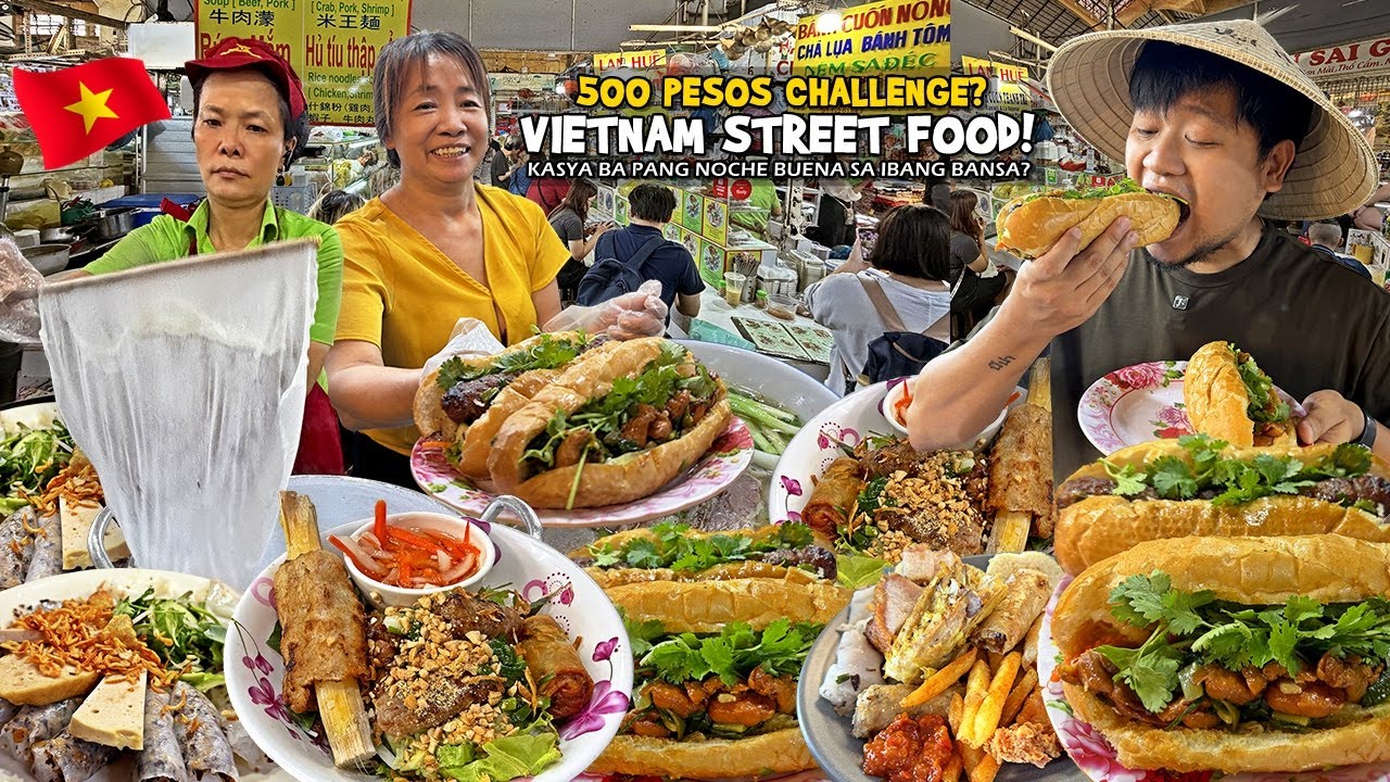 500Pesos Challenge! Eating “The Best Street Food” in Saigon Vietnam! Ho Chi Minh City!