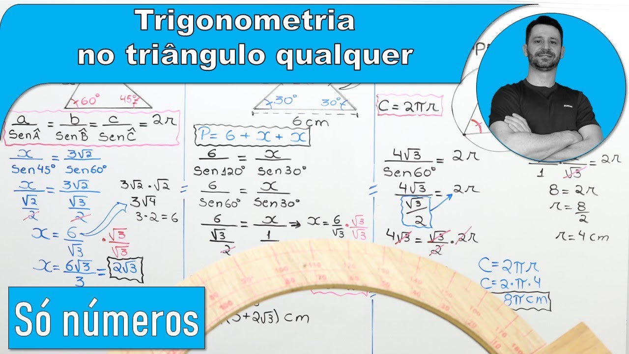 📏🖋 📘 Lei dos senos - Trigonometria em um tri&acirc;ngulo qualquer