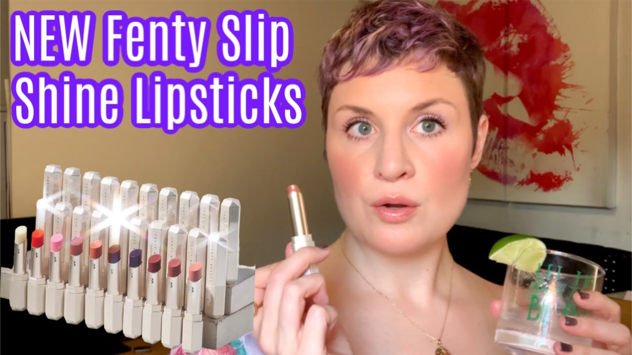 NEW Fenty Slip Shine Sheer Shiny Lipstick Review | With a Tito's & Soda | Cate the Great Beauty