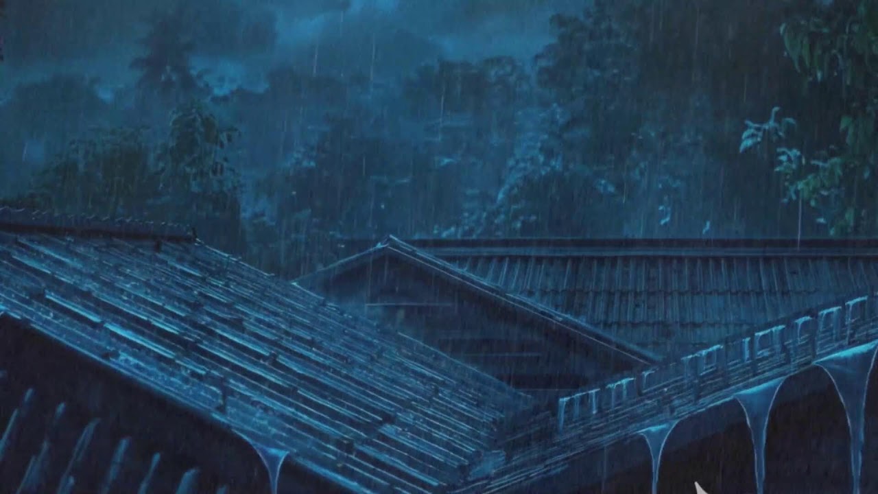 Sleep Well Instantly with Torrential Rain & Powerful Thunder on a Tin Roof of a Deserted Cabin #738