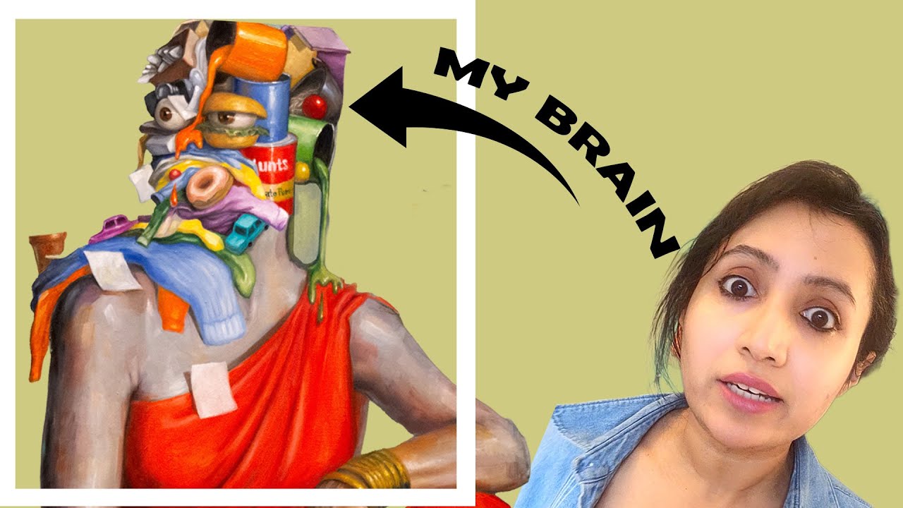 I painted my toddler mom brain | Oil painting | Funny surrealist art