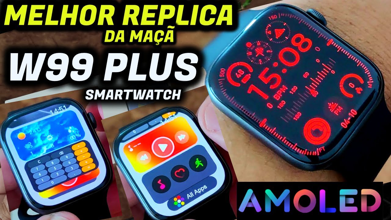 ✅REVIEW W99 PLUS a MELHOR REPLICA do Smartwatch da Apple ! TOP 2GB PRA MUSICA + TELA AMOLED 2''