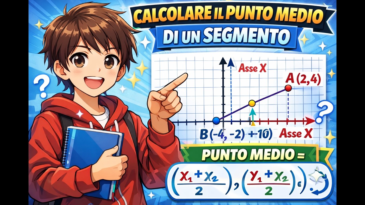 Calcolare coordinate punto medio di un segmento | Piano Cartesiano 2