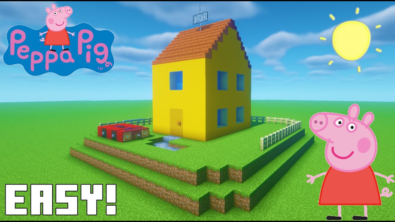 Minecraft Tutorial: How To Make Peppa Pigs House and Car 