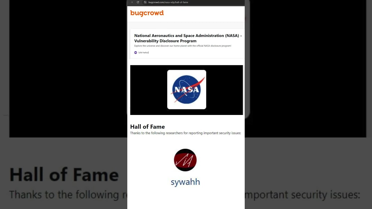 Bugbounty | Hall of Fame | NASA | Bugcrowd