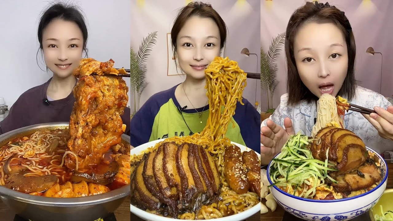 Mukbang Challenge Eating Spicy🔥🥵 Noodles 🍜 Fire noodles🍜🍛Chinese food #pasta #yummy #hotdog #cook 