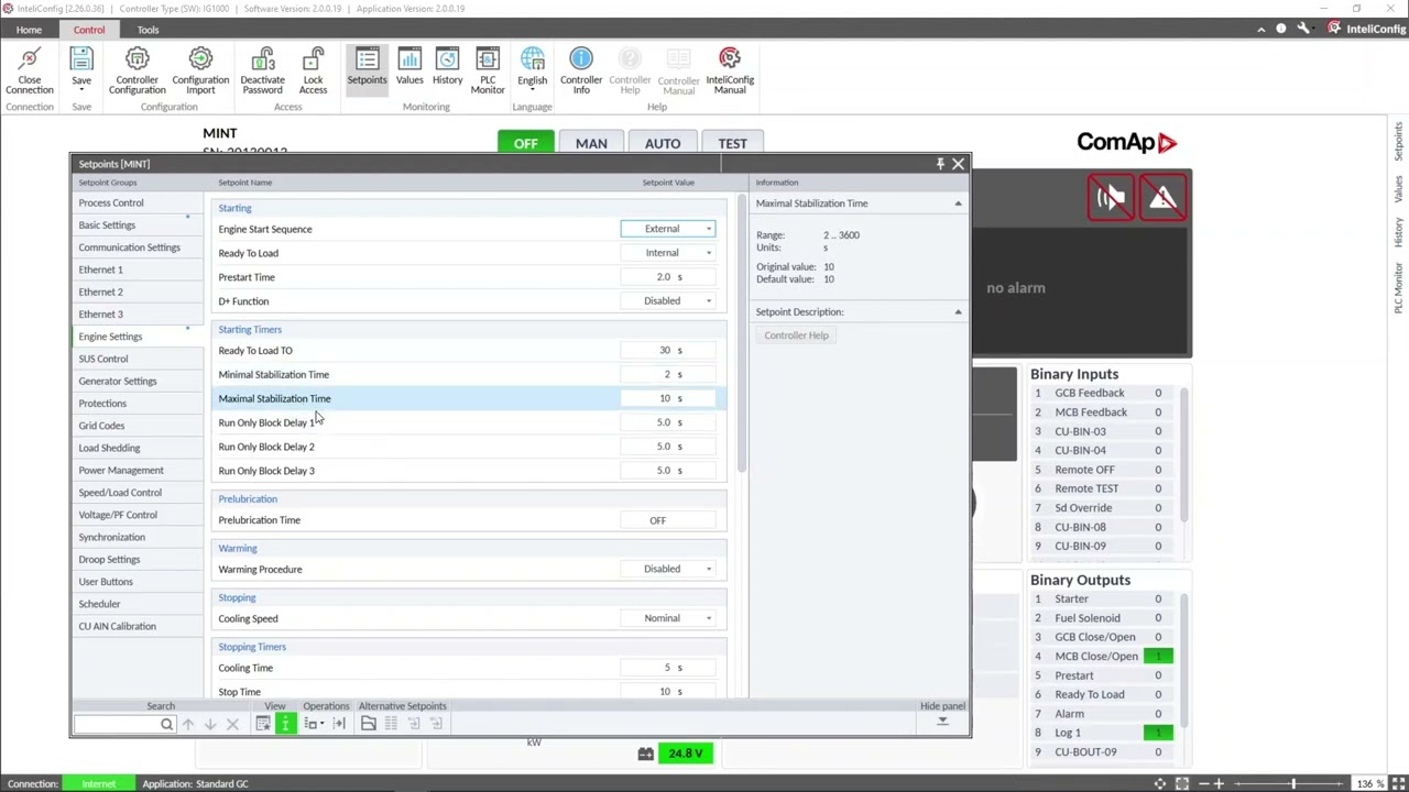 How to configure InteliGen 1000 if the engine is started by ECU or any other 3rd party system