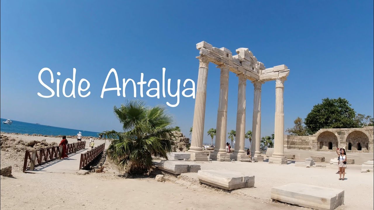 Walking tour Side Antalya Turkey,Side ancient Apollo temple #SİDE #ANTALYA