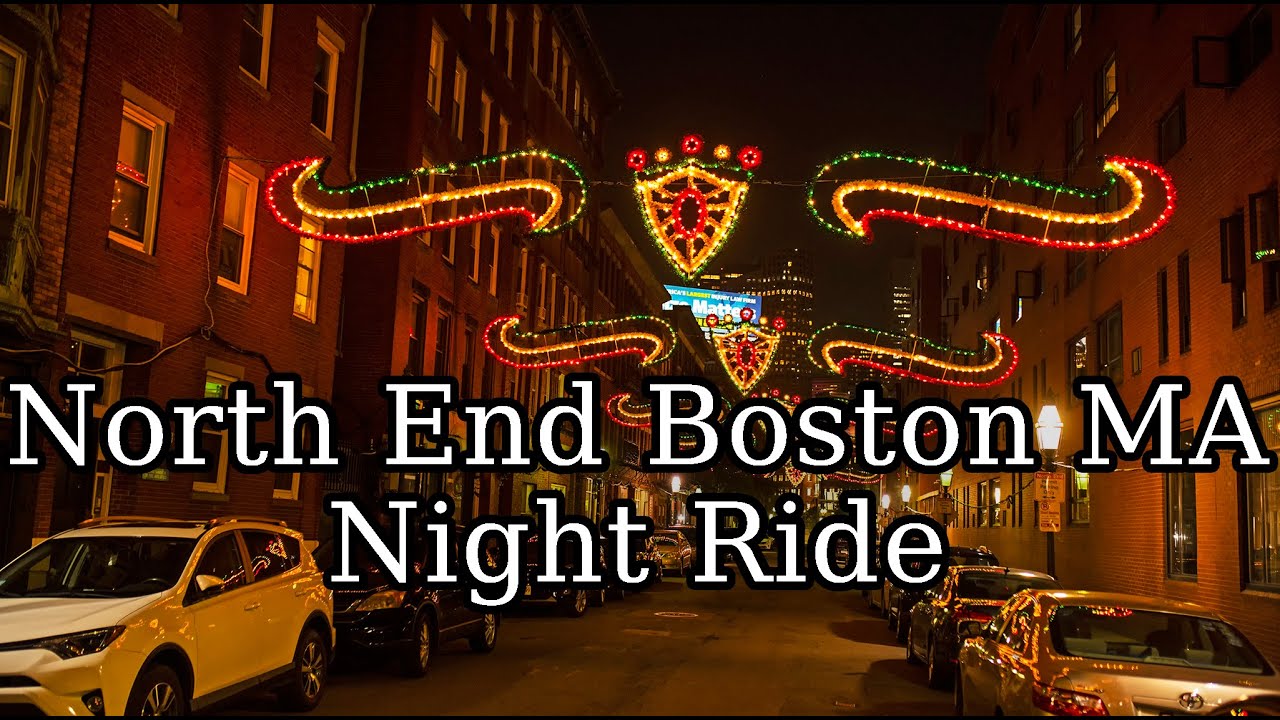 [4K] North End Nightlife Hanover Street and Thacher Street Boston Massachusetts