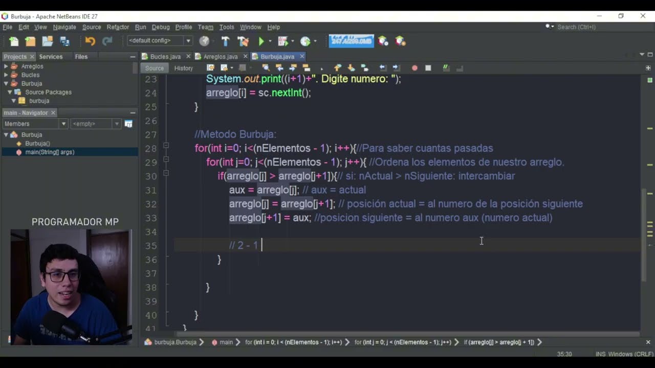 ¡PROGRAMACIÓN EN JAVA DESDE CERO! | Ordenamientos | Clase 64 Ordenamiento Burbuja