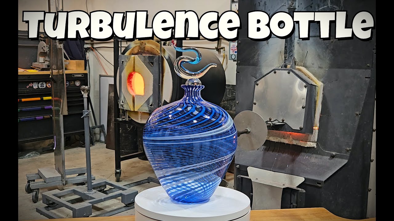 Making a Blue Cane Wigwag Vase  Fully Narrated Glassblowing Process