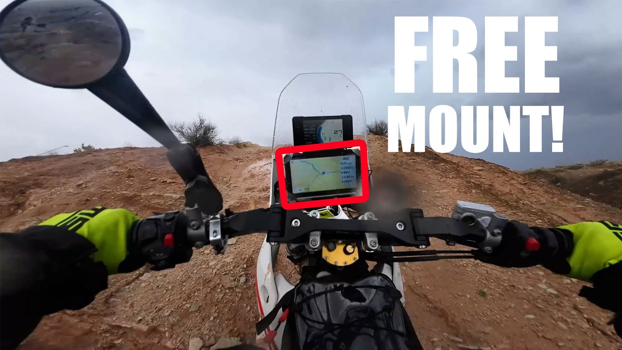 EASY & FREE DIY Tablet, GPS, or Phone Mount for the Kove 450 Rally (Or any motorcycle with a tower)
