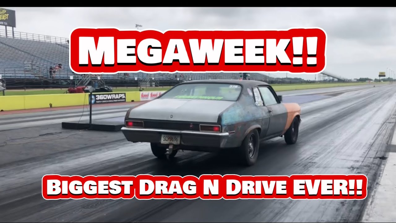 74 Chevy Nova takes on the Biggest Drag n Drive Ever.