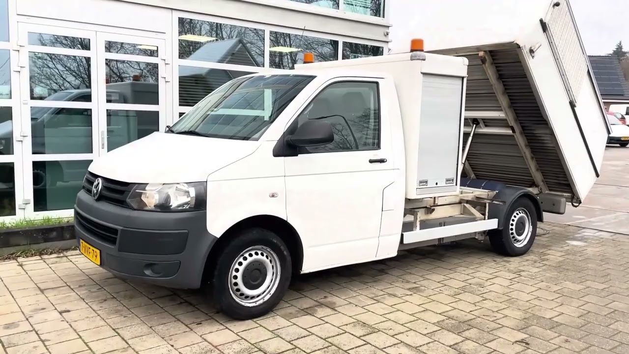 Volkswagen Transporter T5 2.0i 85KW L2H1 CNG aardgas + Benzine Veegvuilkipper 7-VVF-79