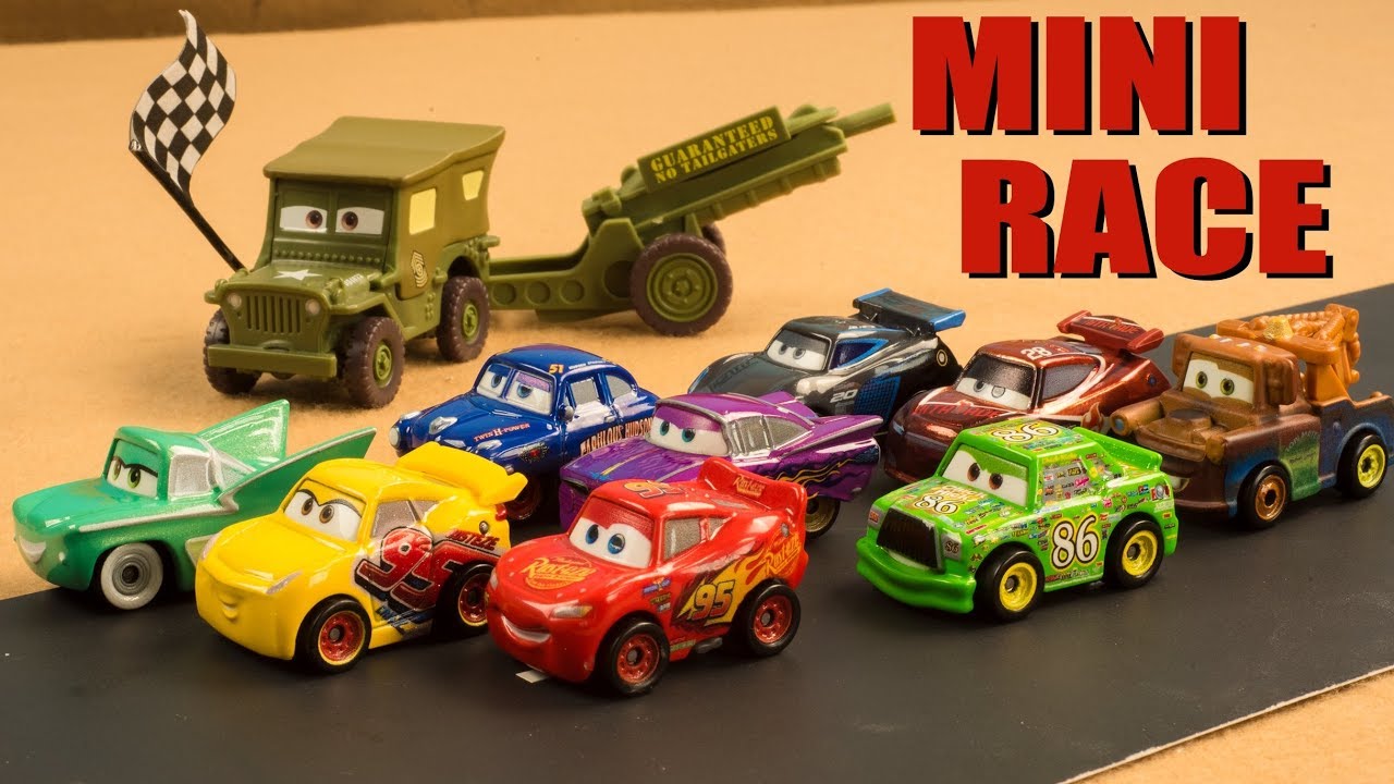 Mini Racers Race - Mater Sneaks In & Transforms! Can He Keep Up? (Disney Cars Toys Stop-Motion)