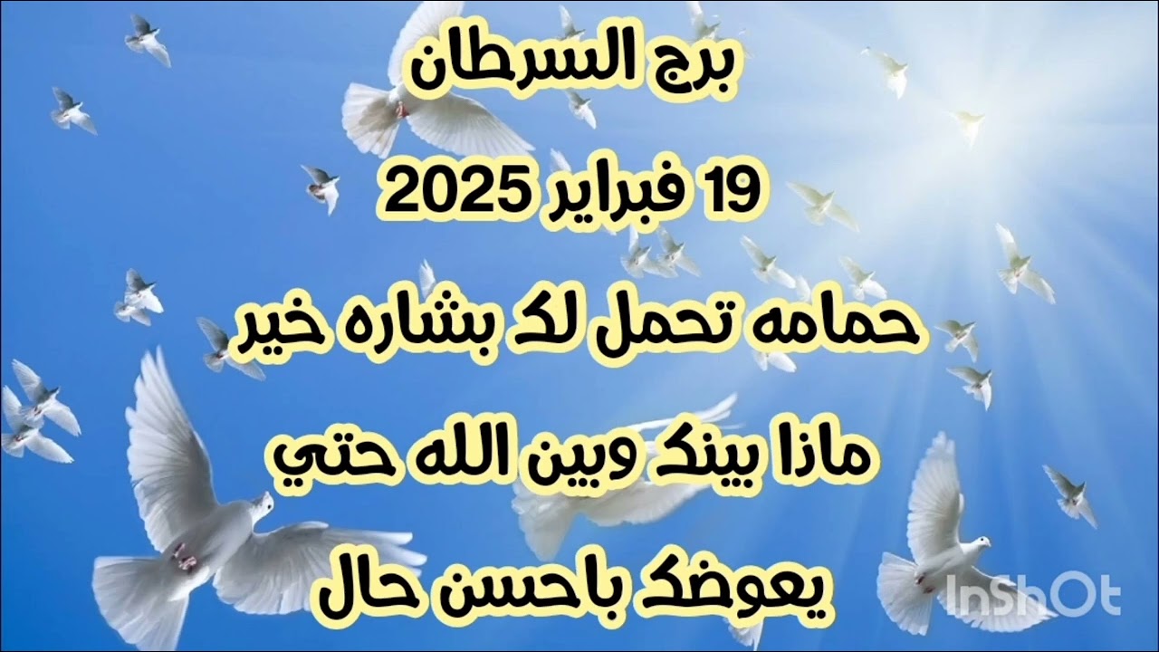 برج السرطان 19 فبراير 2025//حمامه تحمل لك بشاره خير 💫 ماذا بينك وبين الله حتي يعوضك باحسن حال
