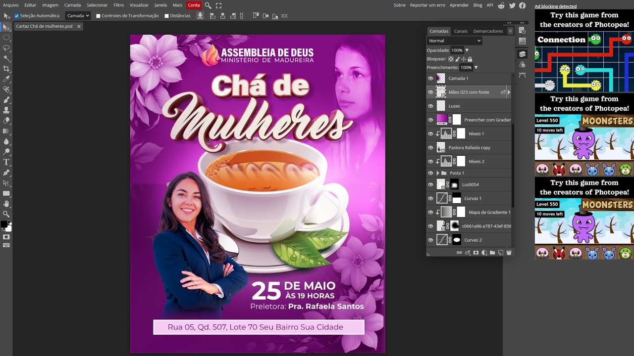 Como fazer Arte para cartaz no Photopea GRÁTIS