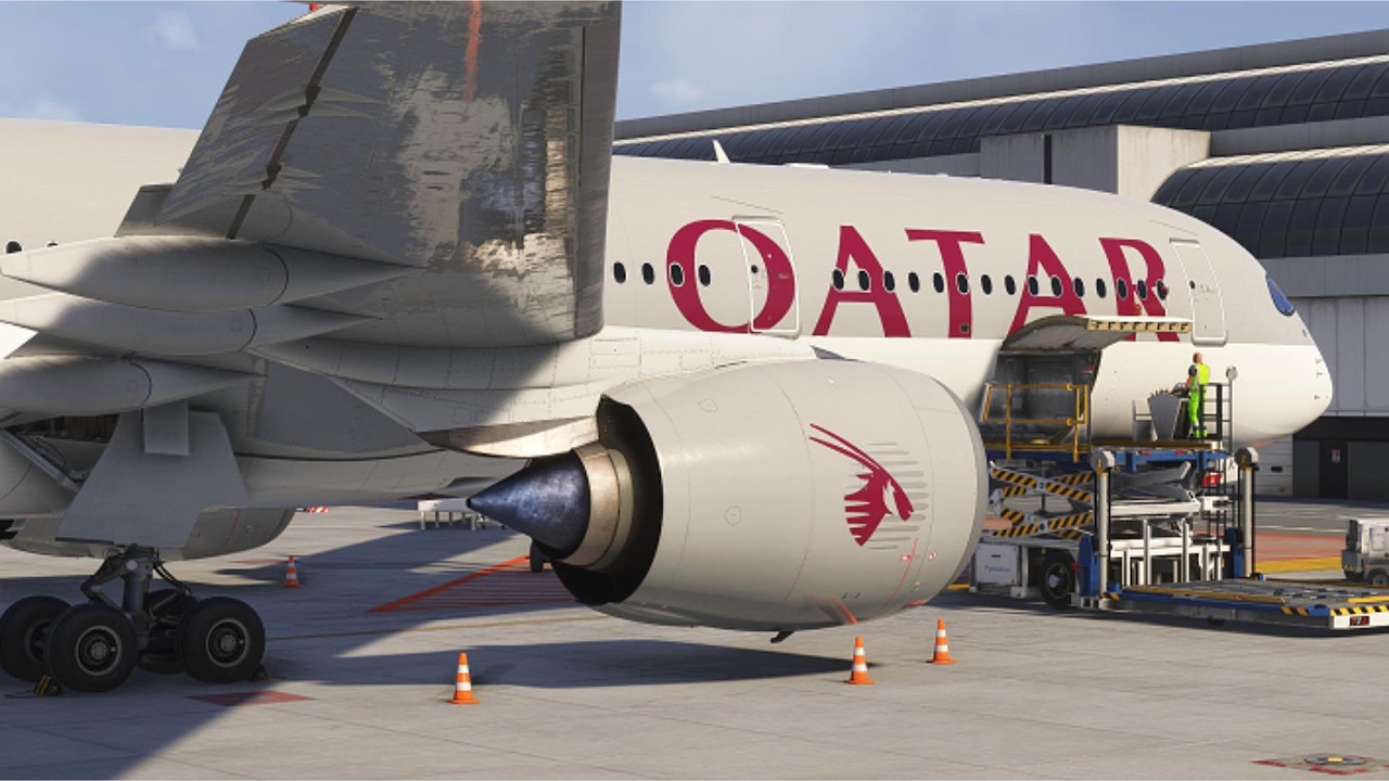 [MSFS 2024] {4k} QTR A350-900 ROME DEPARTURE ! CHASEPLANE AND ATMOS CORE RTX 5070 !