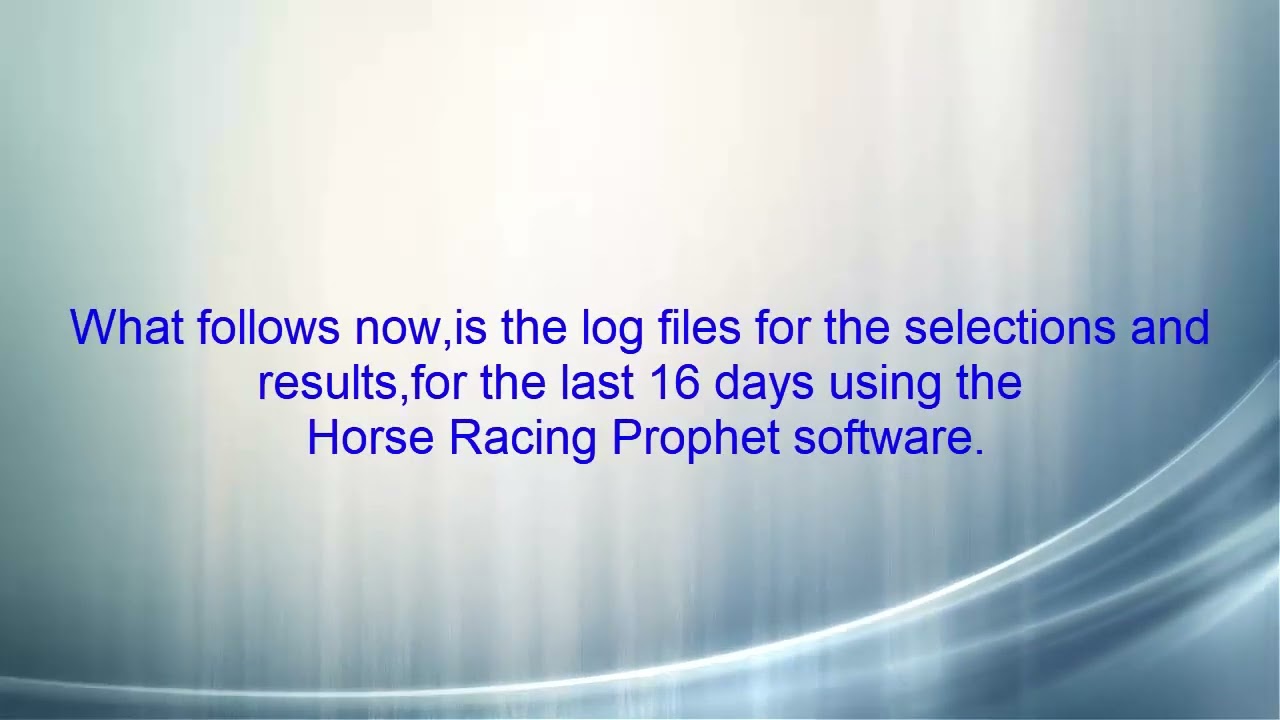 The Horse Racing Prophet Software.