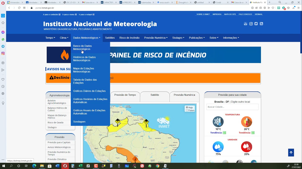 Como Obter Dados Meteorológicos no INMET