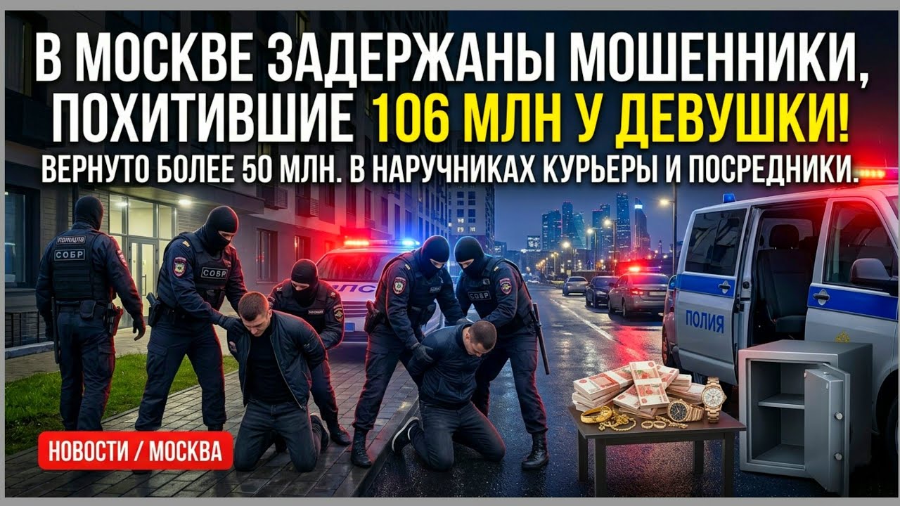 Похитивших у девушки 106 млн рублей мошенников задержали в Москве.