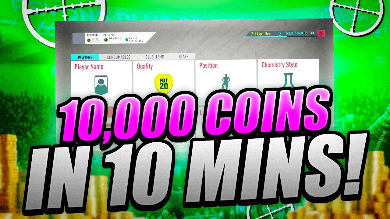 MAKE 10,000 COINS FAST AND EASY IN FIFA 20! (FIFA 20 Trading Method)