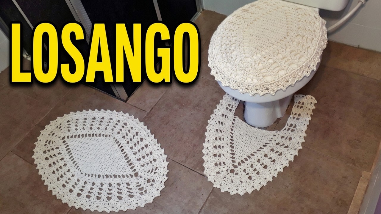 Jogo de Banheiro em Crochê Losango: Passo a Passo Detalhado da Capa da Tampa do Vaso