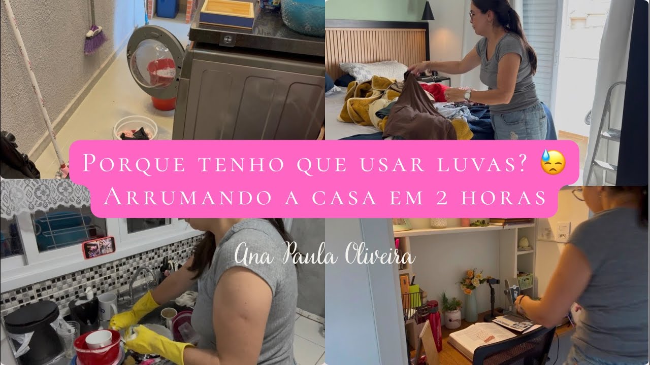 Porque estou tendo que usar luvas 😓? Limpei a casa em 2 horas, bebê e criança de 3 anos de férias 🥲