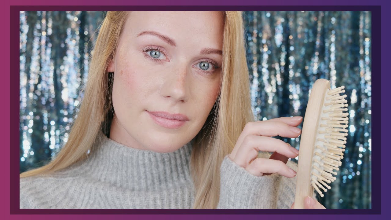 ASMR Hair Brushing, Scalp massage breathy whispers ear to ear (personal attention)