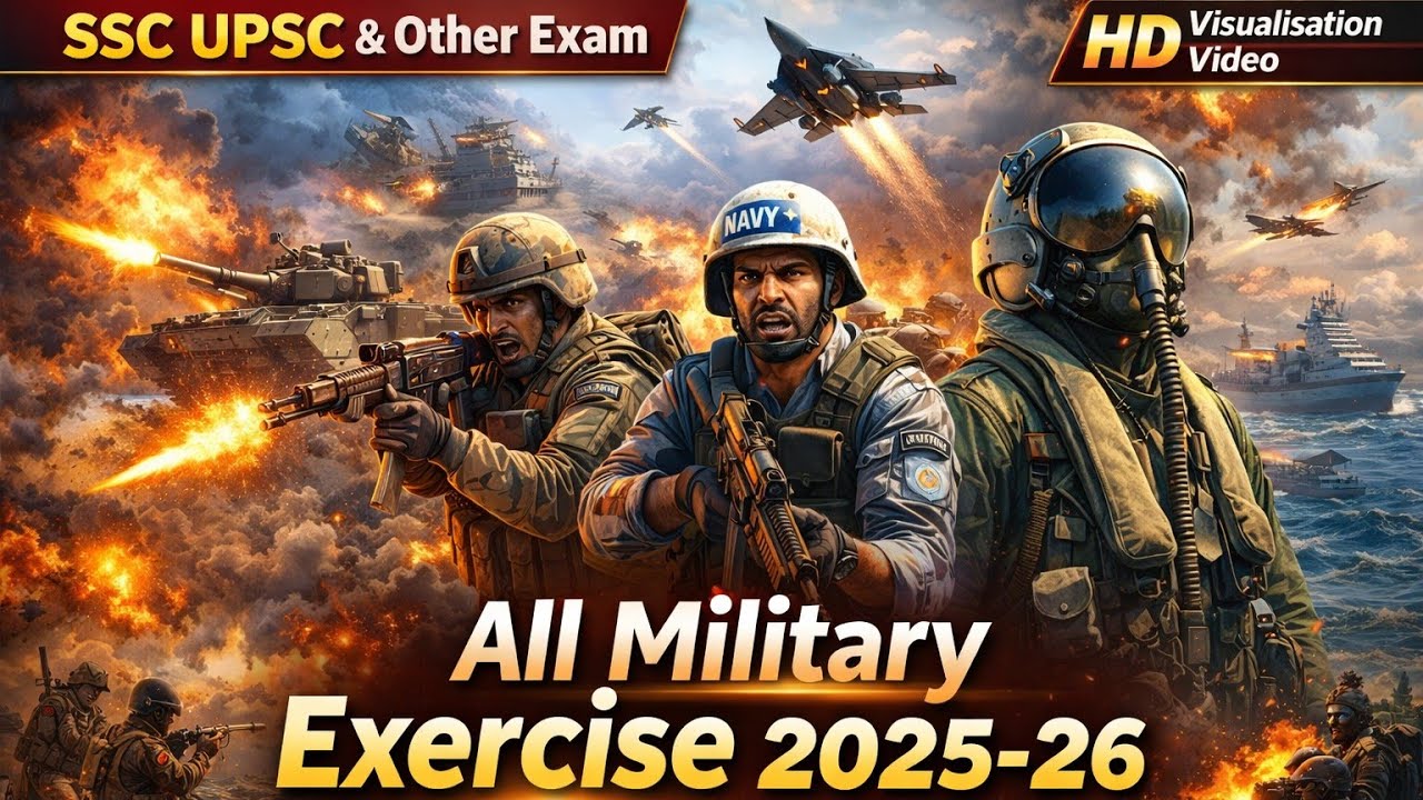 सैन्य अभ्यास 2025-26 with Video| India Military Exercises 2025-26 Complete List | Defence GK 