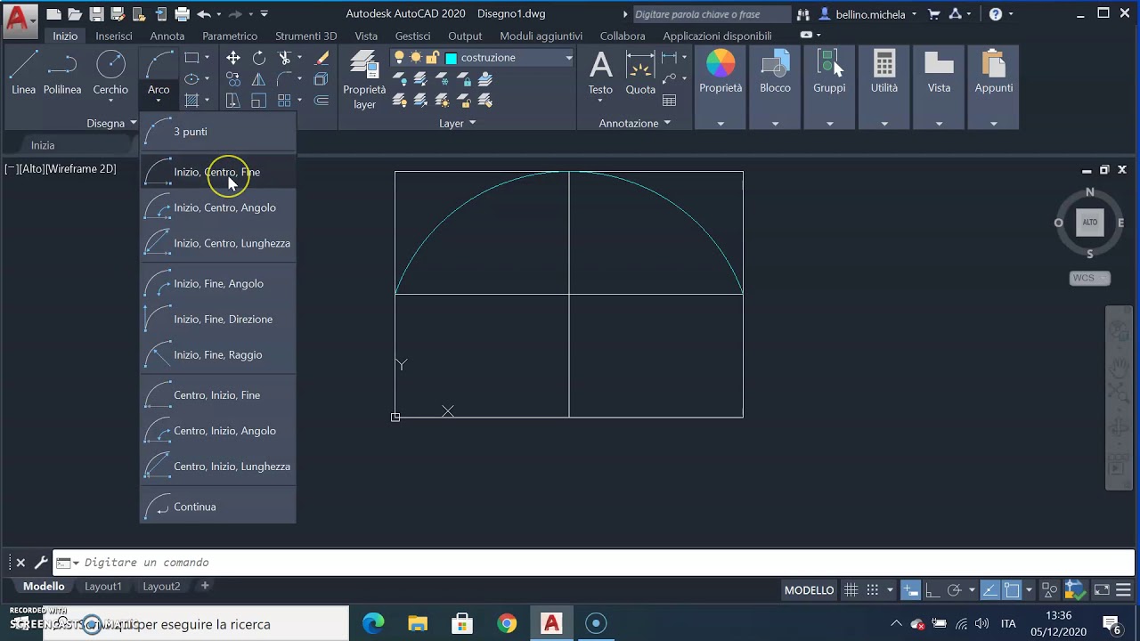 Autocad 9: (DISEGNA) ARCO