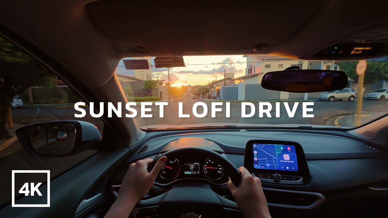4K POV Sunset Driving with Lofi — Chill Car Ride for Relax/Study