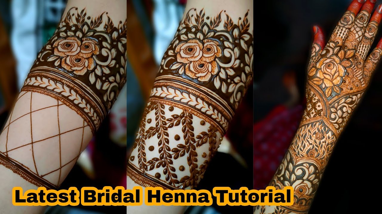 Full Hand Latest Beautiful Bridal Henna Design Tutorial ||  Dulhan Mehndi Design complete Tutorial