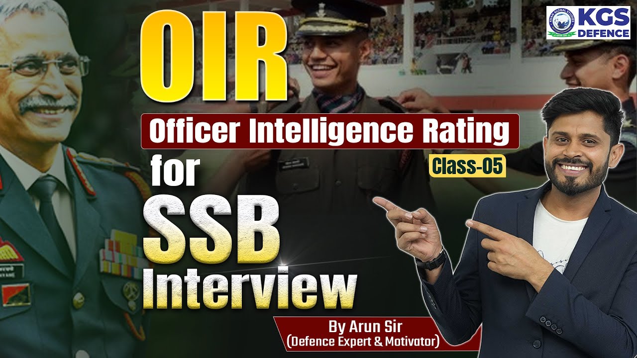 OIR (Officer Intelligence Rating) for SSB Interview By Arun Sir | SSB OIR Interview Preparation 2024