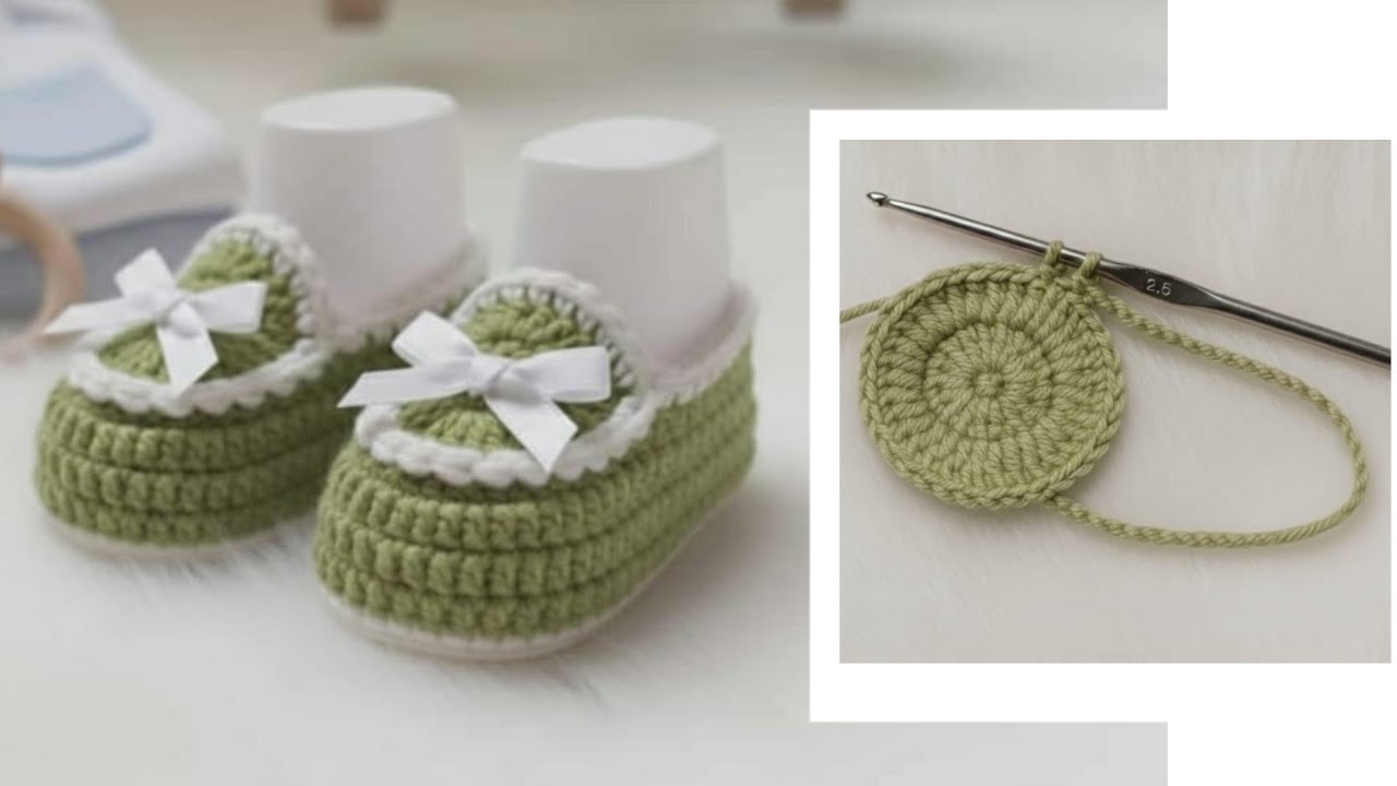 جديد وحصري!! حذاء كروشيه بقطعه واحده لأي مقاس crochet easy slippers