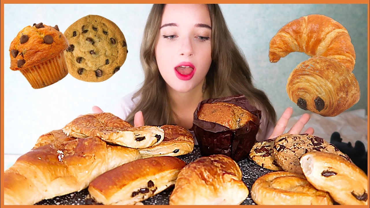 Bread!! 🥐 muffin, cookie, croissant, chocolate bread mukbang🍪