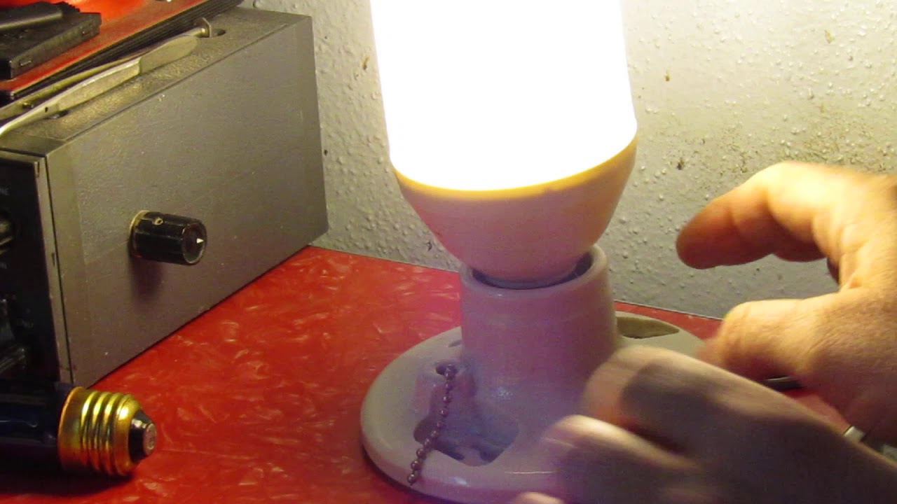 Seven old lamps compared to LED