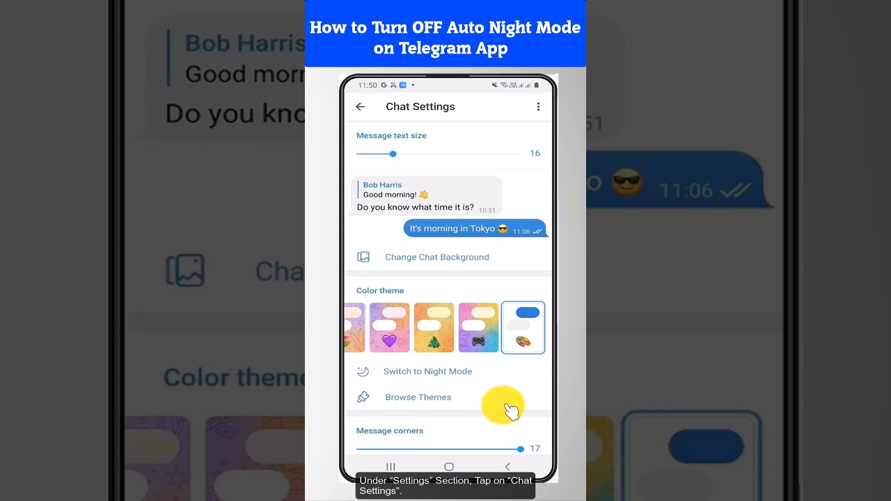 How Do I Turn OFF Auto Night Mode on Telegram App #shorts #telegram