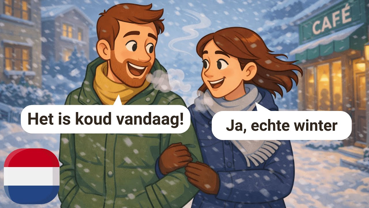Dutch Listening Practice for Beginners (With Subtitles) | A1-A2 | Snowy Days