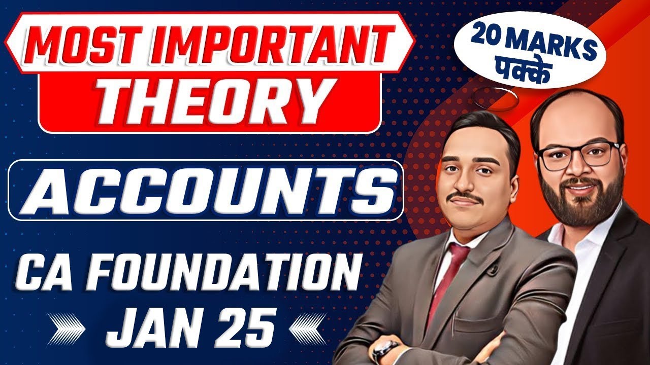 Accounts Theory CA Foundation Jan 2025 | Most Important Accounts Theory Discussion | CA Fond Jan 25
