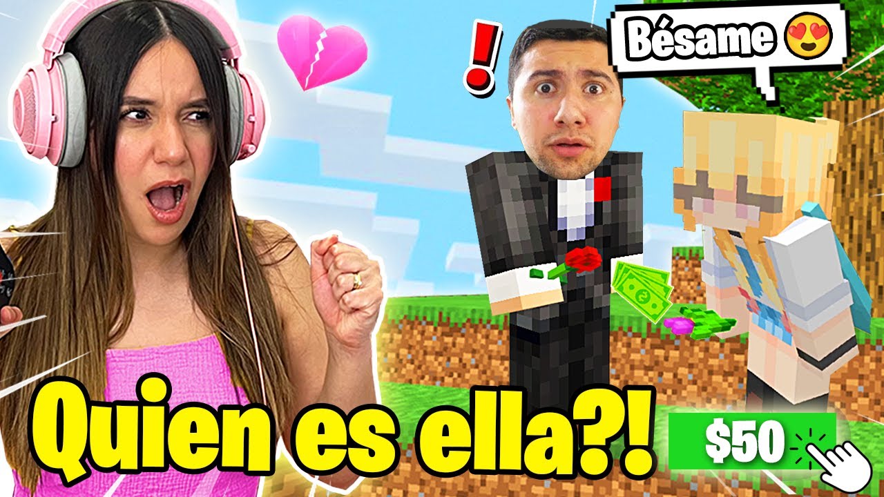 RENTÉ UNA NOVIA *FALSA* para darle CELOS a mi NOVIA😂 en MINECRAFT *BROMA*
