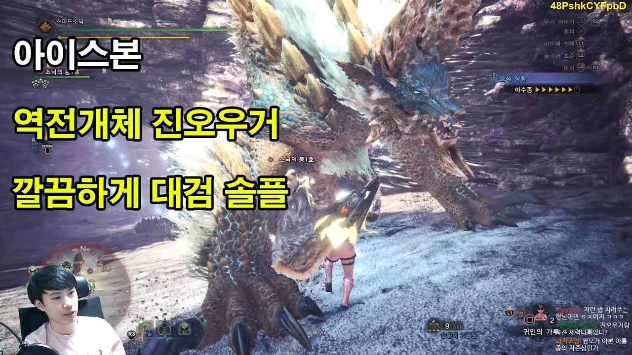 아이스본 인도의땅 역전 진오우거 깔끔하게  대검 솔플[몬스터헌터 월드]
