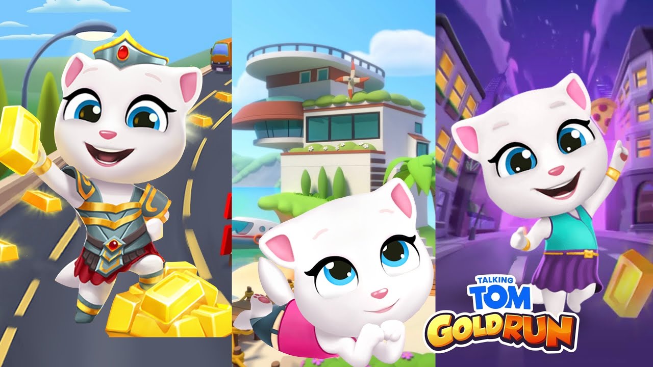 Talking Tom Gold Run - Valkyrie Angela vs Talking Angela vs Neon Angela // 2016 vs 2017 vs 2020 😼