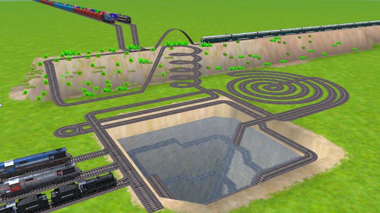 All Realistic Trains 🥇Express Crossing On Dam Railroad Tracks Zig Zag Tracks || train wold4 