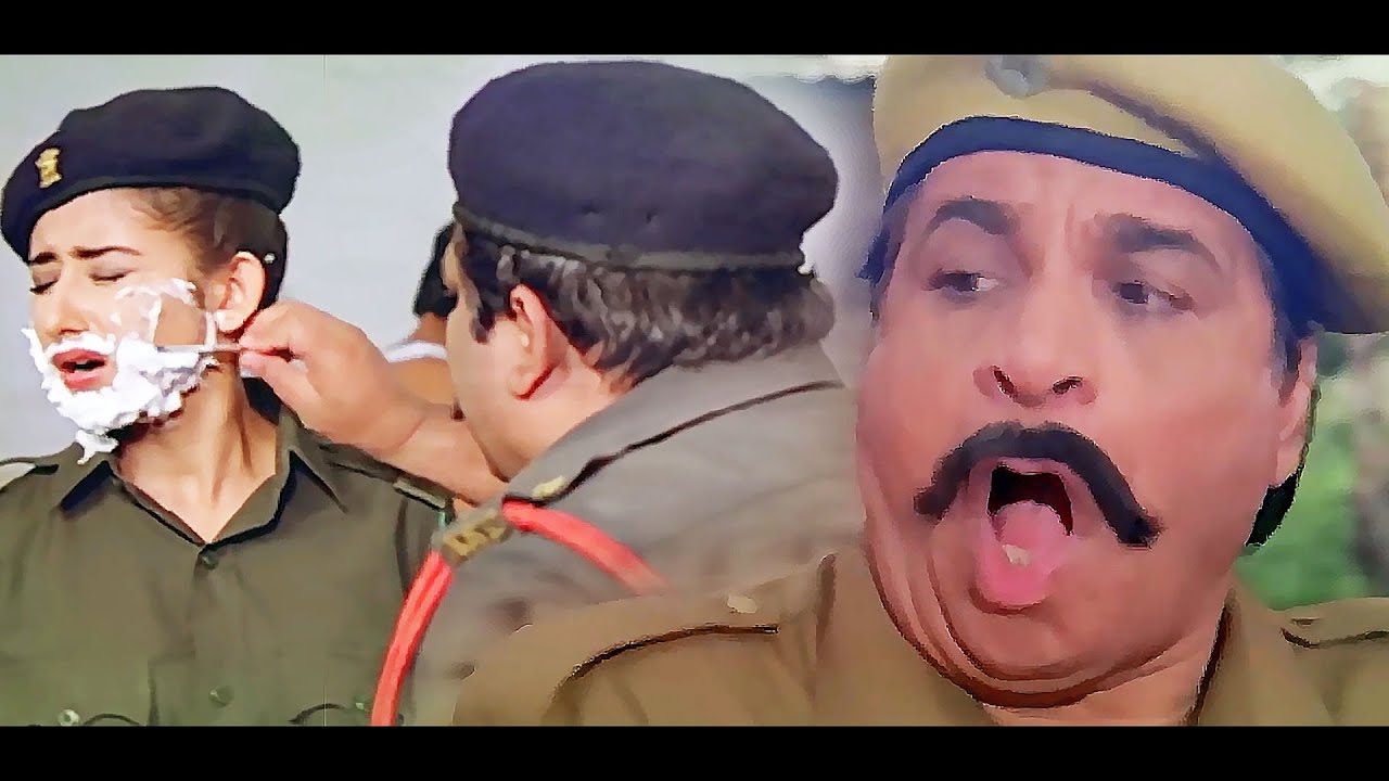 हमारे फ़ौज में लड़की - कादर खान - मनीषा - Best Comedy Scene