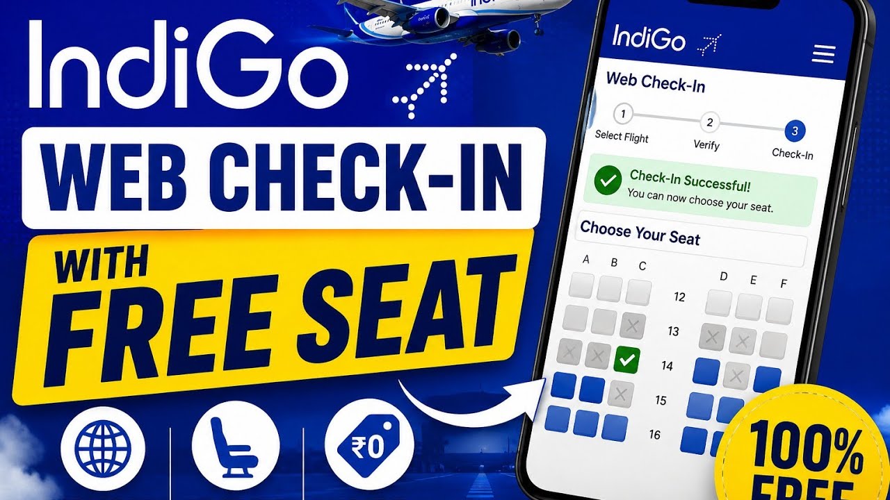 Indigo web check-in domestic online without seat selection | How to do web check-in for Indigo 2026