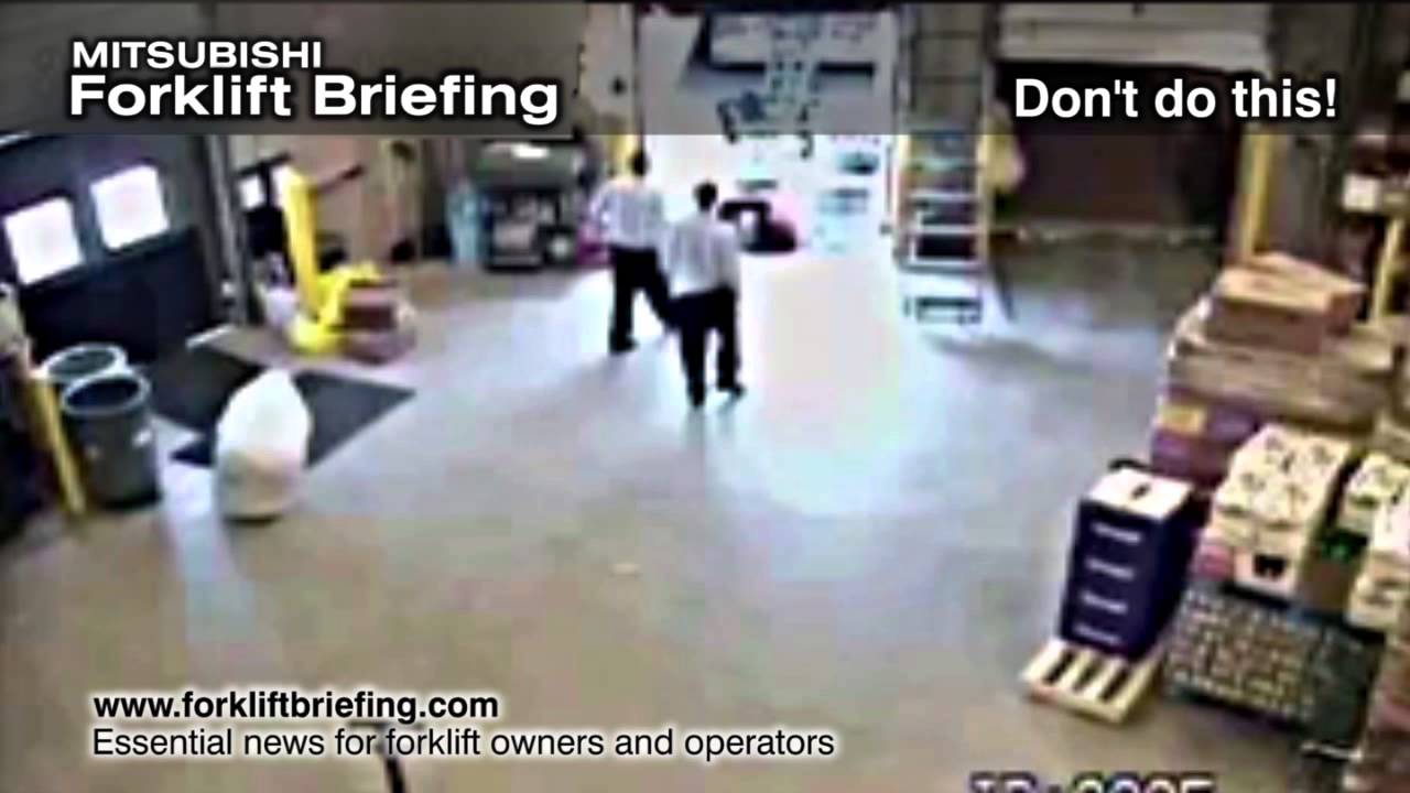 Forklift falls off loading bay