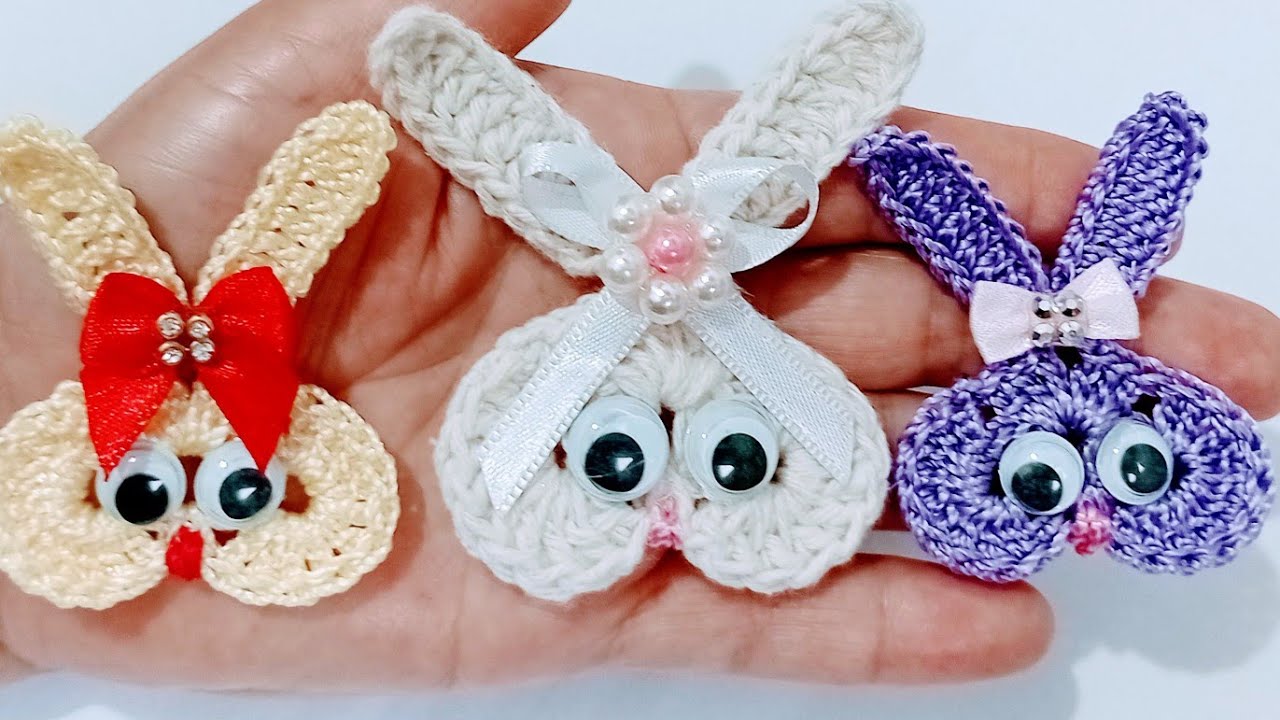 🐰 Coelhinho em crochê para aplicação rápido e muito fácil de fazer! | Francinilda Crochê