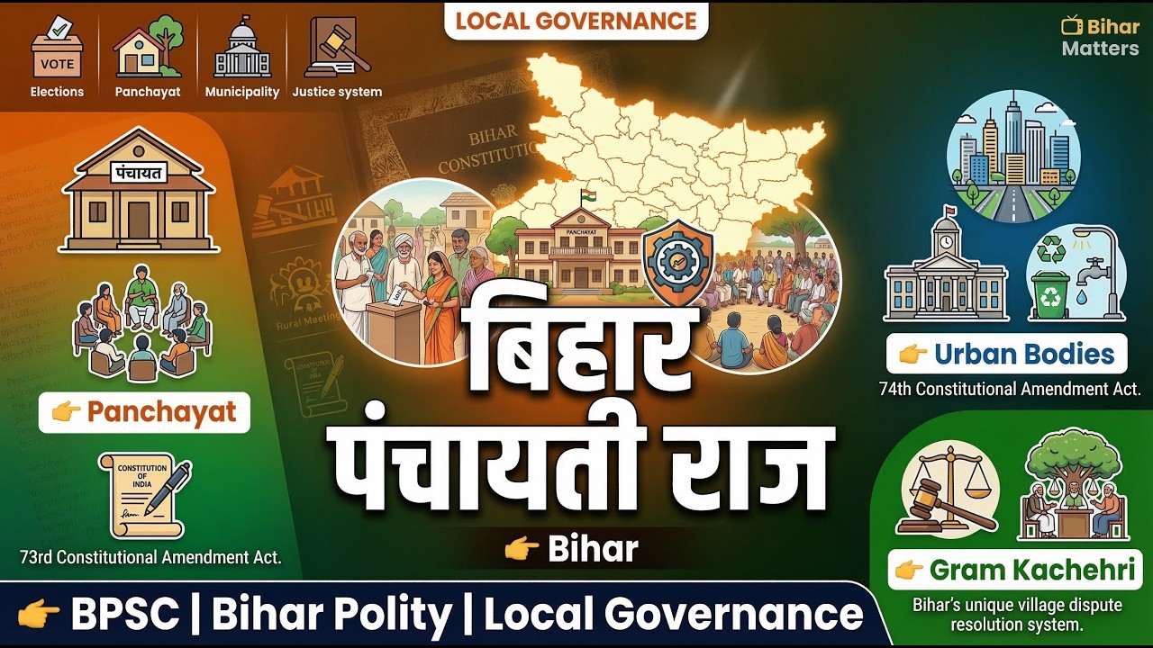 Bihar Panchayati Raj System 🔥 73rd Amendment & Gram Kachehri | BPSC BSSC TRE & SI