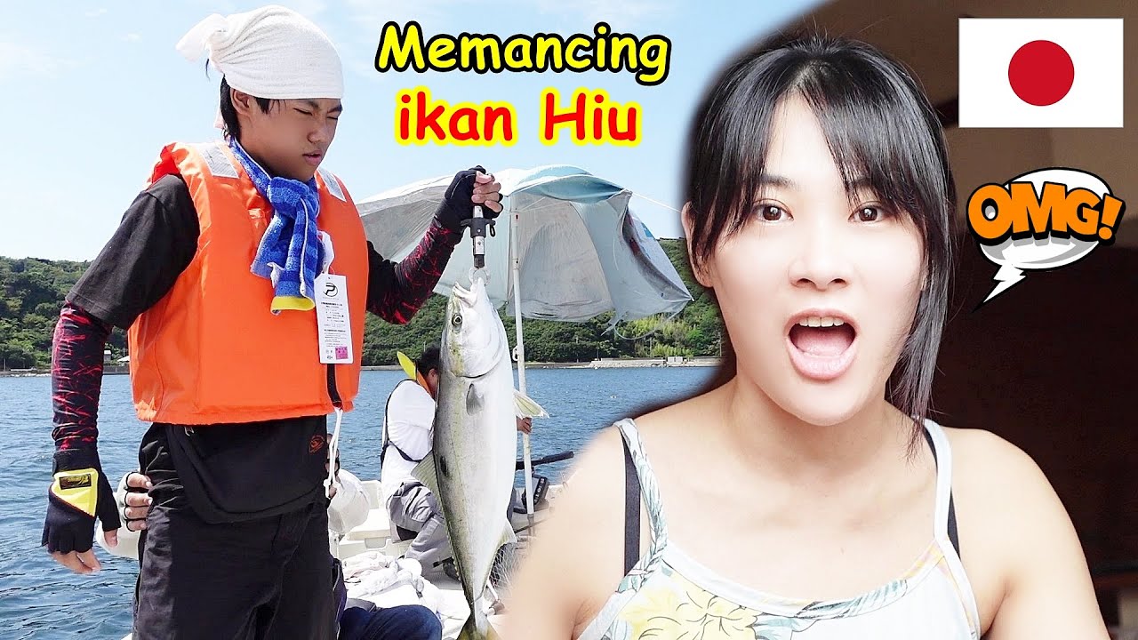 Mertua Jepang ngajak mancing di laut naik kapal dapat ikan hiu